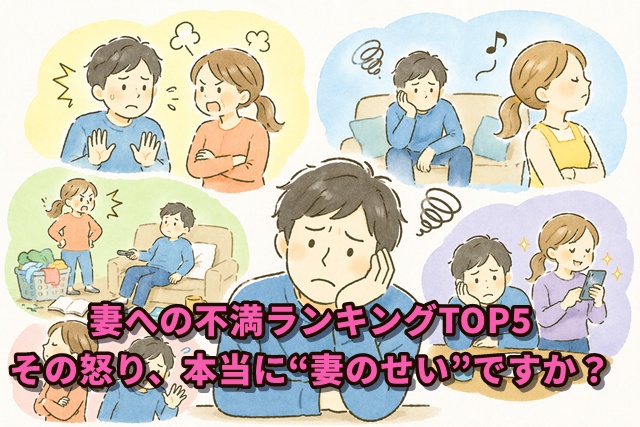 妻への不満ランキングTOP5｜その怒り、本当に“妻のせい”ですか？