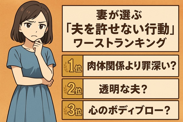 「夫を許せない行動」ワーストランキング